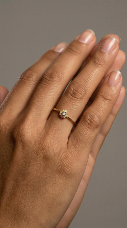 Anillo de oro 14k diseño de flor Mod. 5041
