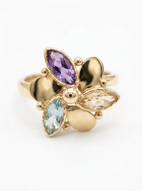 Anillo de oro 14k diseño flor Mod 5865