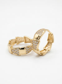 Huggies de oro 14k diseño de serpiente tipo diseñador mod 5958 - 1.5 cm