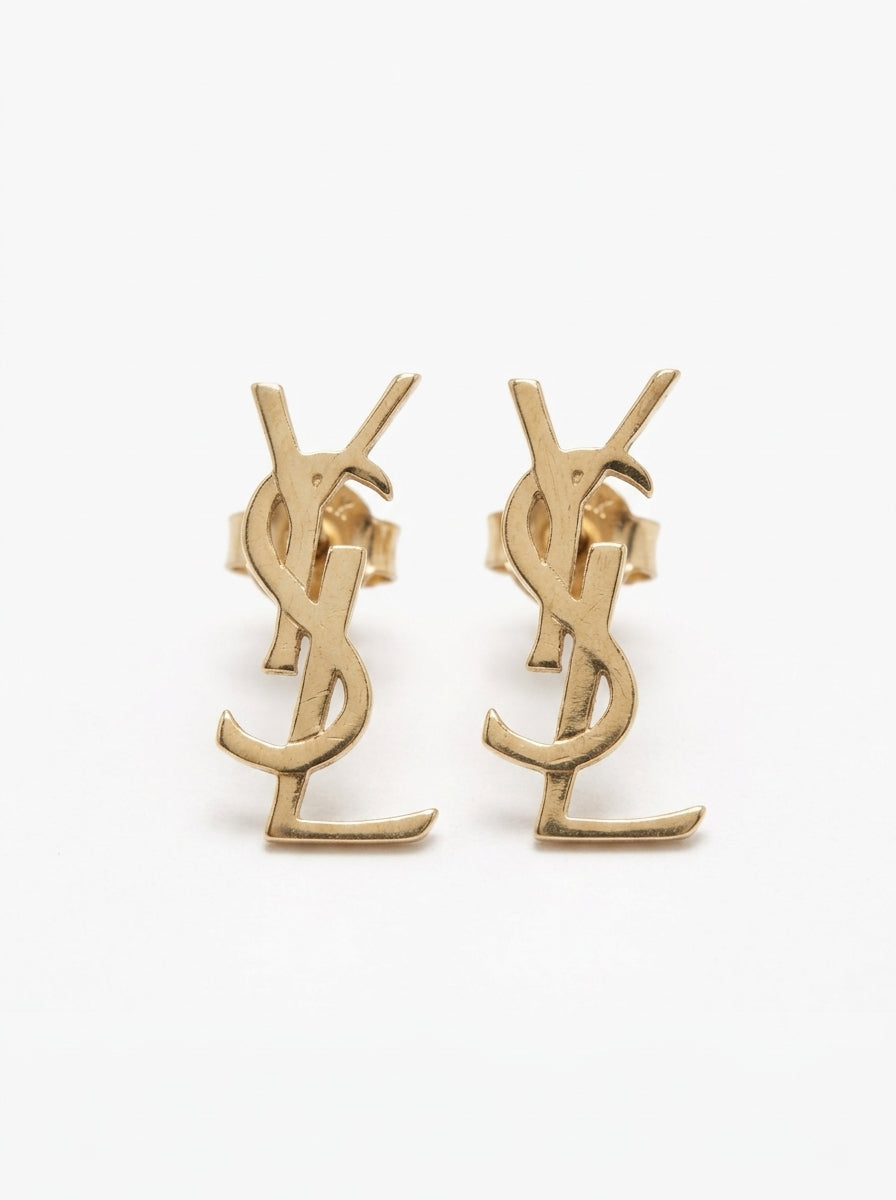Aretes de oro 10k tipo diseñador de trébol Mod 6104- 3 cm