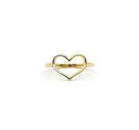 Anillo de silueta de Corazón bicolor en oro 10k