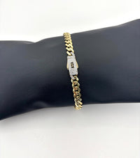 Pulsera Cubana Lisa de oro 14k