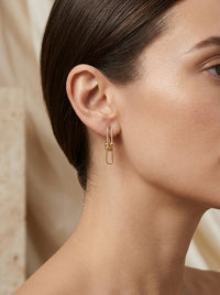 Aretes de oro 14k tipo diseñador Mod 5638 - 2 cm