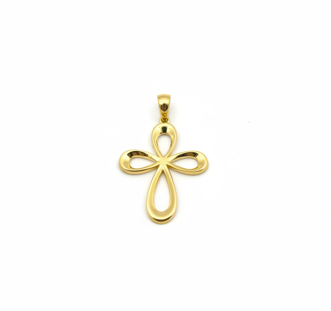 Cruz elegante de oro 10k diseño abierto Mod. 3014