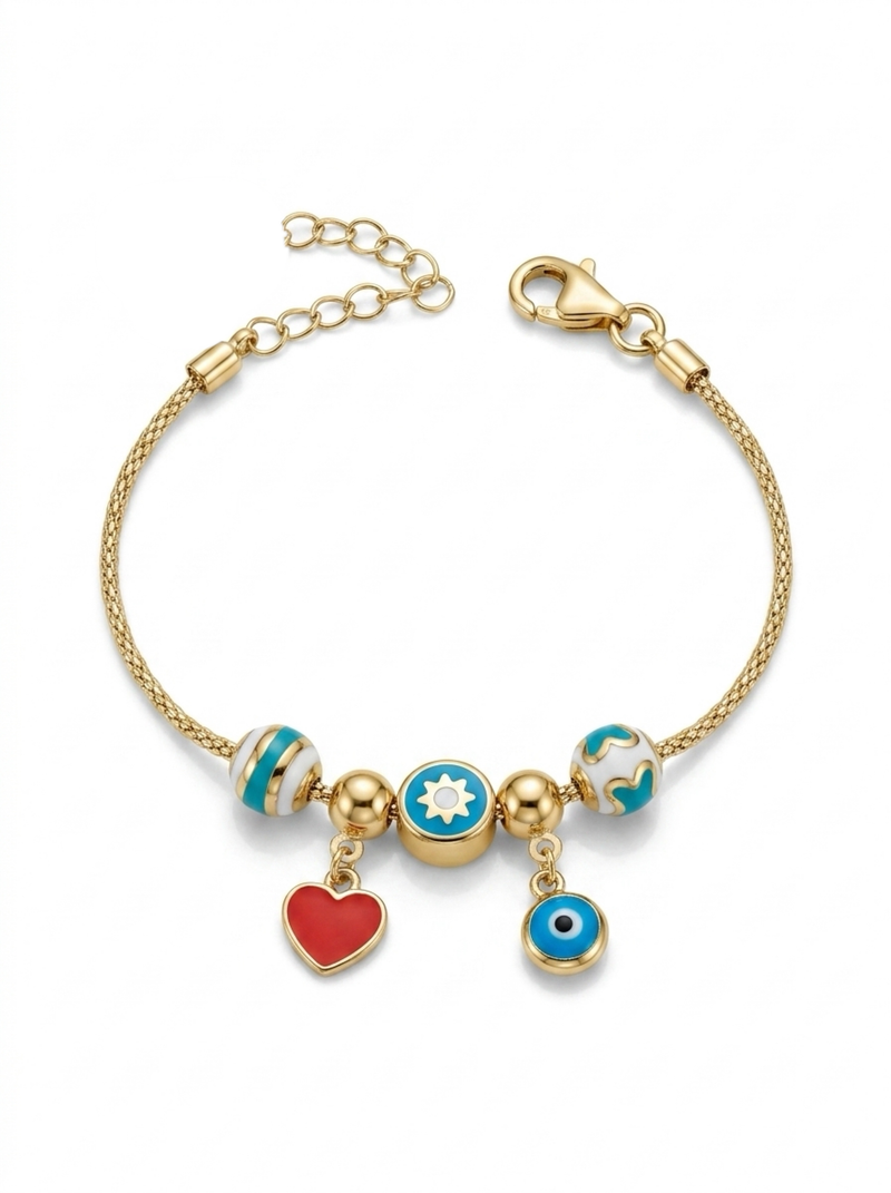 Pulsera de oro 14k tipo diseñador Mod 5625 - 14cm con ajustador