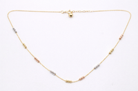 Gargantilla de bolitas de 3 oros 14k