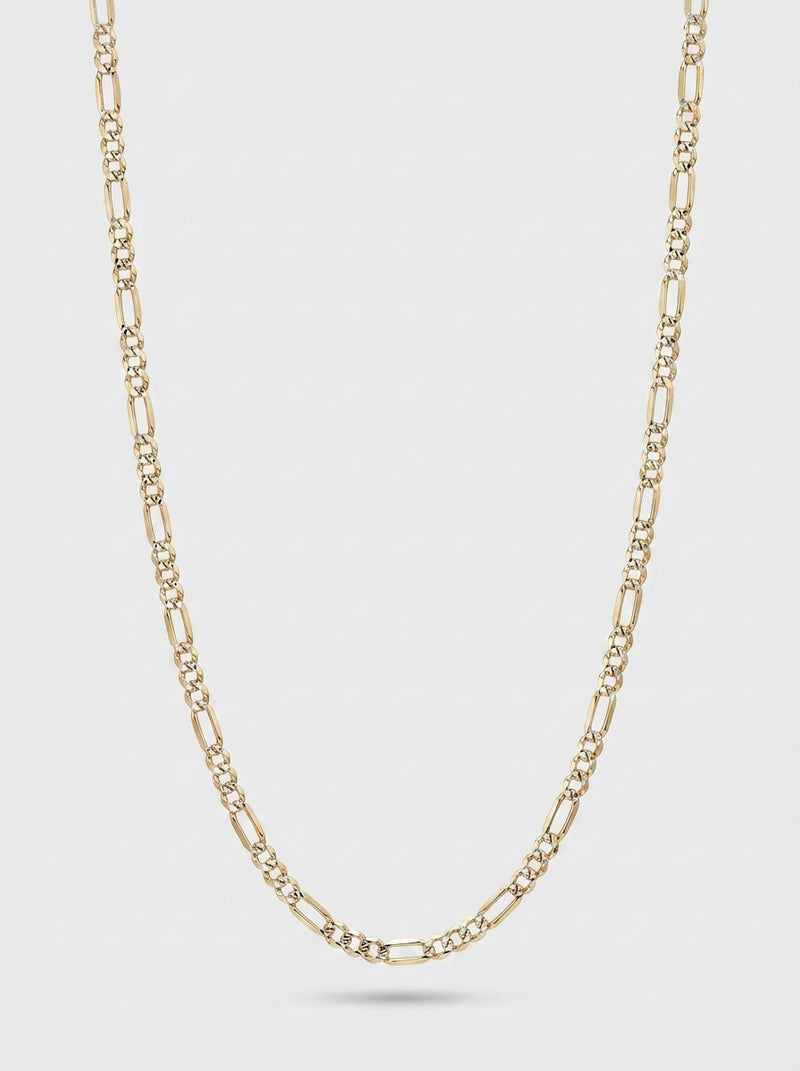 Cadena de oro 14k tejido 3x1 diamantada hueca mod 5828 - 3 mm