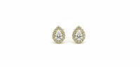 Aretes  de oro 14k de gota con circonia