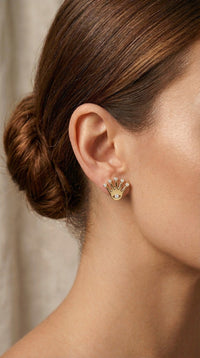 Aretes de 10k de corona Mod. LM5009