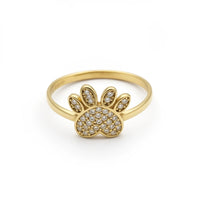 Anillo de huellita de oro 10k e incrustaciones de circonios