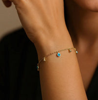 Pulsera de oro 14k con ojitos turcos Mod. 941177
