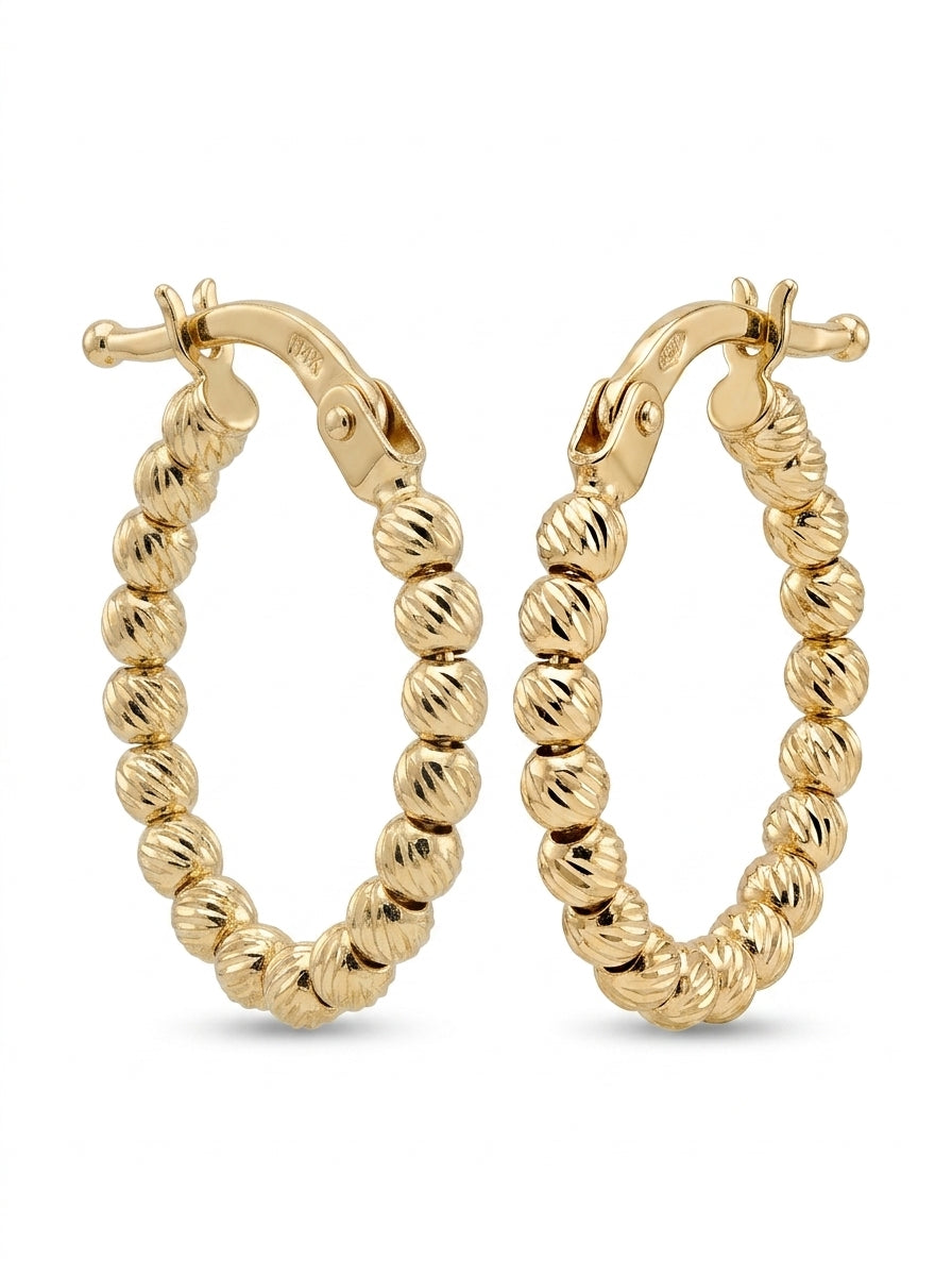 Arracadas de oro 14k diseños de bolitas Mod 5556 - 1.3 cm