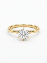 Anillo solitario de oro amarillo 14k con diamantes de laboratorio Mod 5484