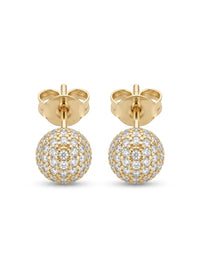 Aretes de oro 14K diseño de bolitas con circonias Mod LM5421