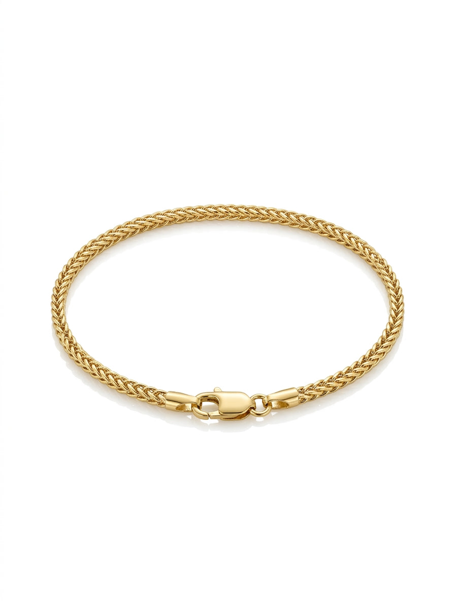 Pulsera de oro 10k tejido espiga Mod 5694 - 18 cm