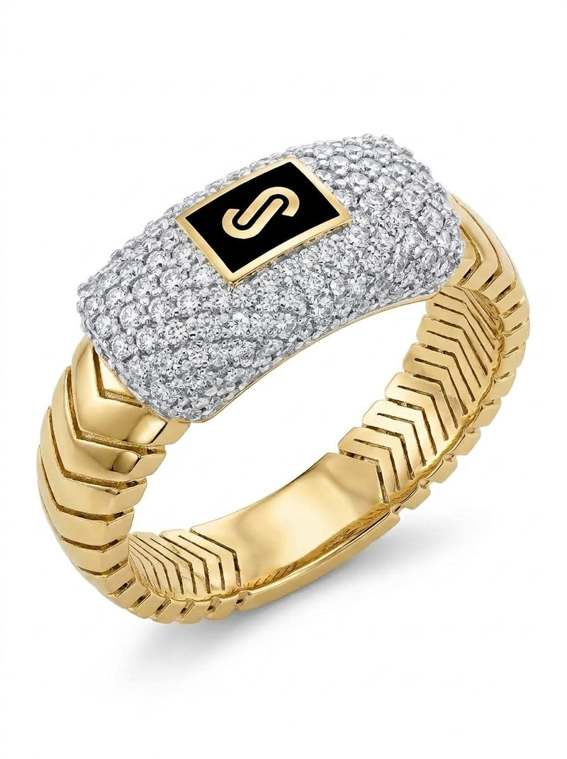 Anillo de oro 10k Mónaco Chain Merm mod 5887