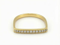 Anillo de oro 14k diseño media luna con circonias Mod LM5121