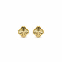 Aretes de trébol grande de oro 14k