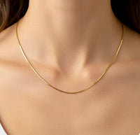 Cadena de oro 14k tejido cubo - 1 mm