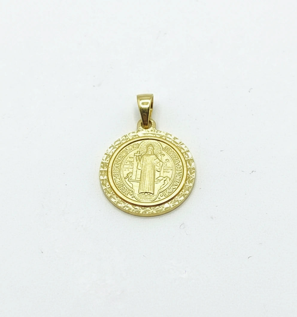 Medalla de San Benito de oro 14k Mod. 3027