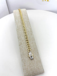 Pulsera Cubana Lisa de oro 14k