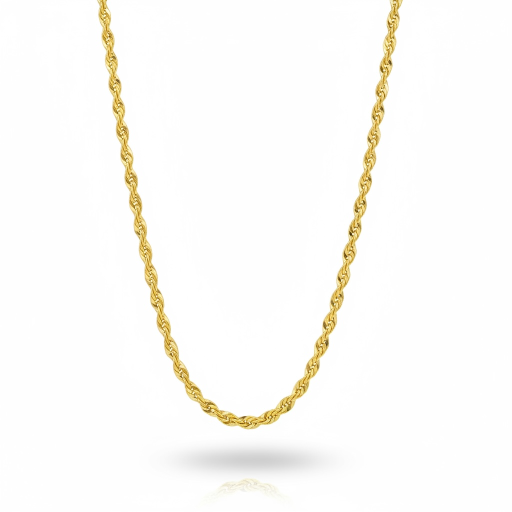 Cadena de oro 14k tejido torsal - 3 mm Caballero