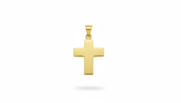 Dije de cruz lisa de oro 14k
