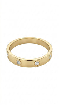 Anillo tipo diseñador hueco de oro 14k mod 5048