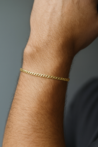 Pulsera barbada en oro 10k medida para Caballero Mod.2222