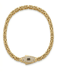 Pulsera de oro 10k tejido bizantino Mod LM5158- 18 cm x 5 mm