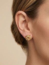 Aretes Nudo Trenzado en Oro 14k
