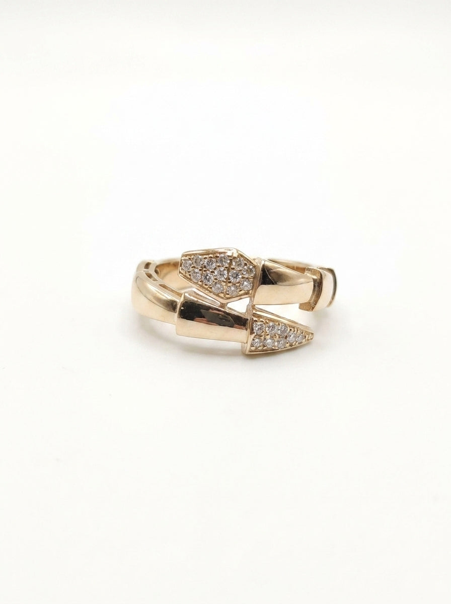 Anillo de oro 14k diseño viper tipo diseñador Mod5762