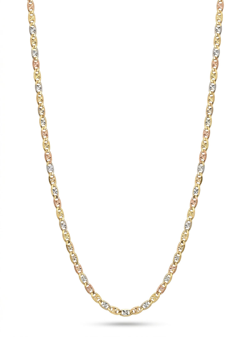 Cadena de oro 14k tejido valentino florentina con estrella mod 5833 - 3 mm