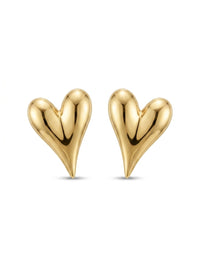 Aretes de oro 14k diseño de corazón alargado Mod LM5246 - 2 cm