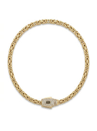 Pulsera de oro 10k tejido bizantino Mod LM5157 - 18 cm x 3 mm