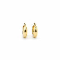 Arracadas tubulares lisas de oro 14k Mod 422033