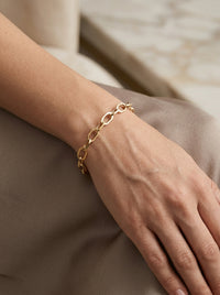 Pulsera de oro 14k diseño de eslabón Mod LM5107 - 18 cm