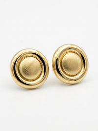 Aretes de oro 14k diseño redondo con acabo satinado Mod 5965 -1.5 cm