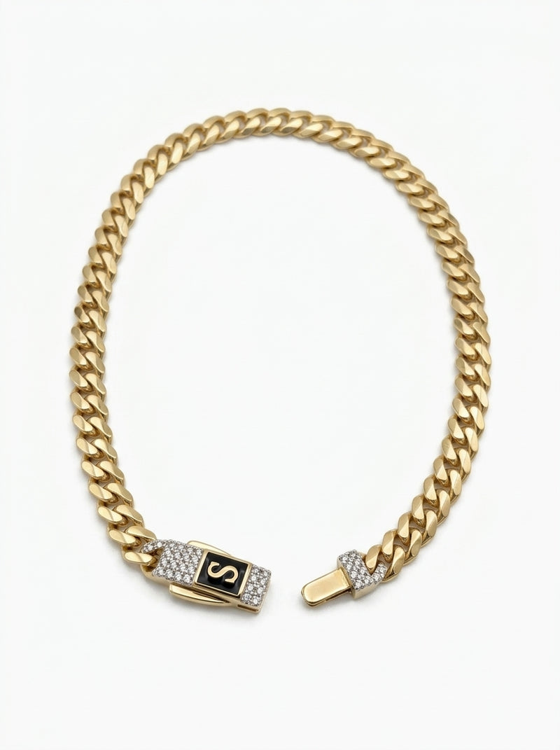 Pulsera de oro 14k diseño baby Mónaco Chain Classic 5880- 4mm