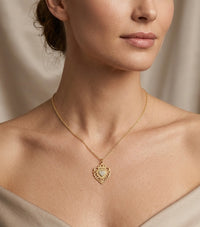 Gargantilla de oro 14k diseño de la corazón con contornos Mod LM5132 - 45 cm