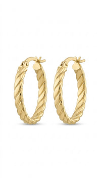 Arracadas alargadas trenzadas en oro 14k LM5079 - 1.6 cm