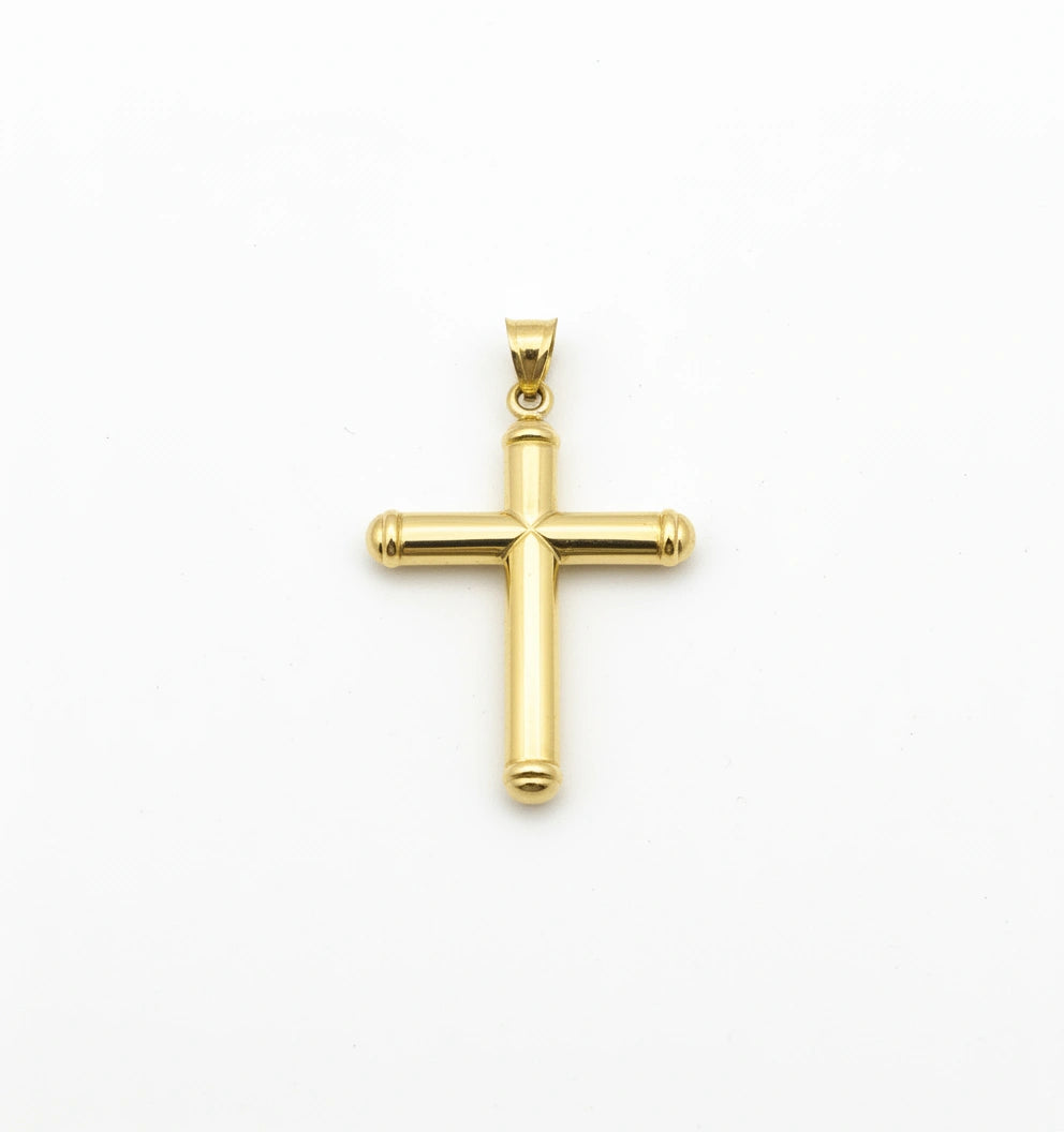 Cruz clásica tubular 10k Oro Amarillo  Mod. 3515
