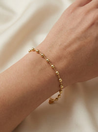 Pulsera de oro 14k diseño de bolitas Mod LM541 - 18 cm