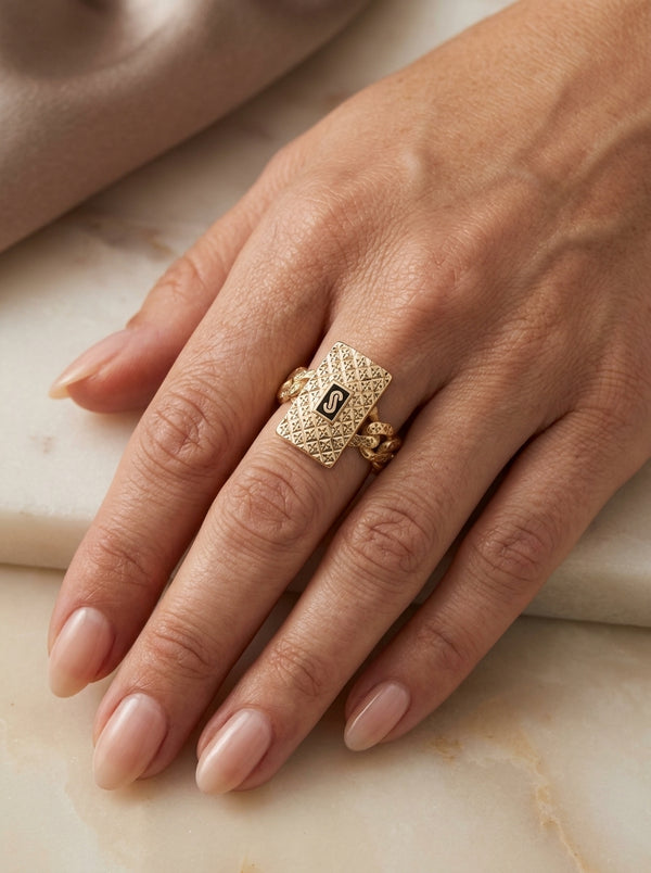 Anillo de oro 14k Mónaco Chain Classic flex  mod 5893