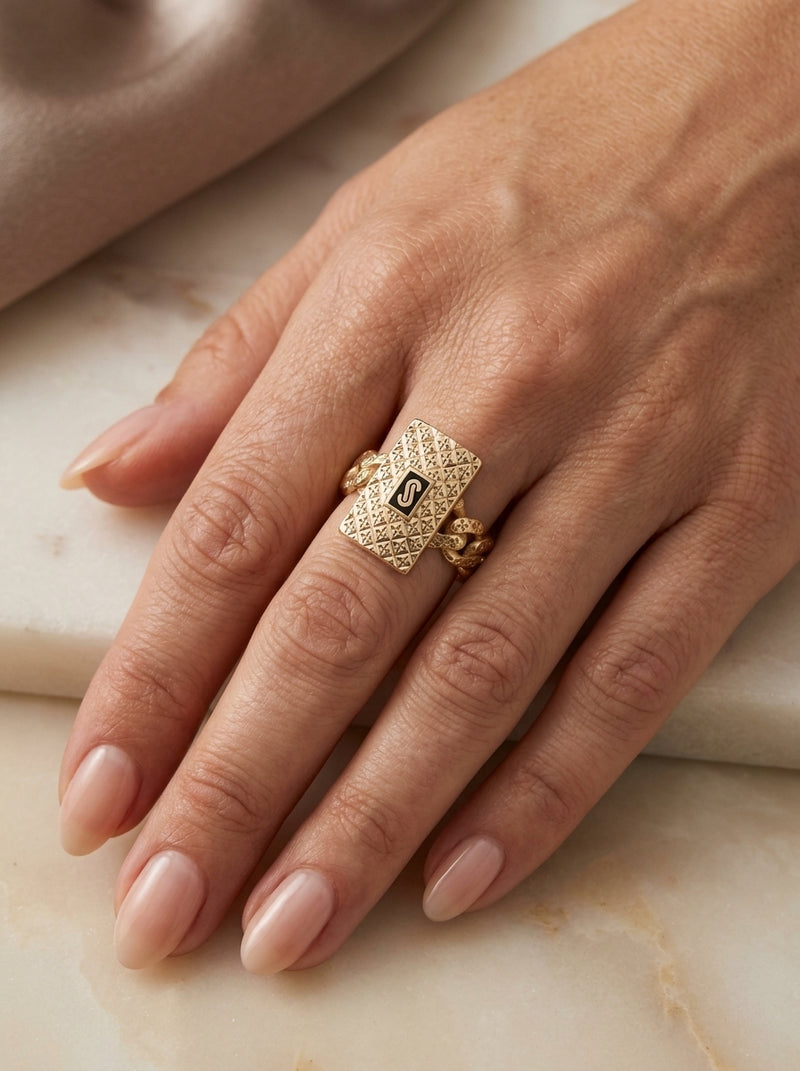 Anillo de oro 14k Mónaco Chain Classic flex  mod 5893