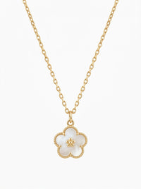 Gargantilla de oro 10k diseño de margarita madre perla Mod 5946 - 45 cm