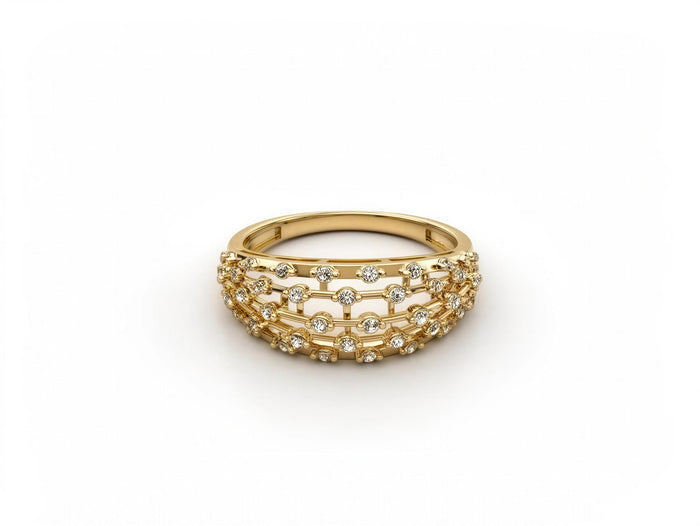 Anillo de oro 14k con circonias Mod LM5105