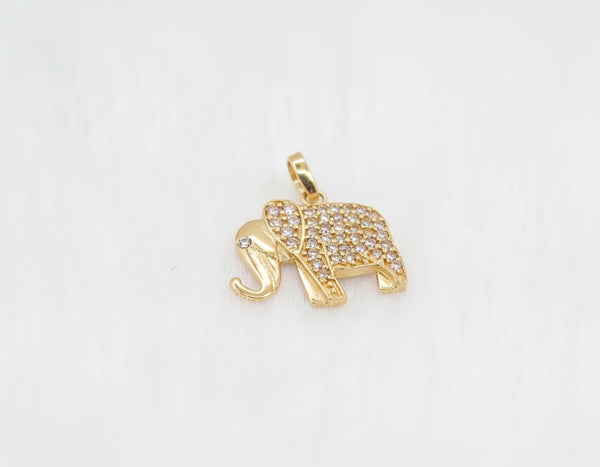 Dije silueta de elefante de oro 14k