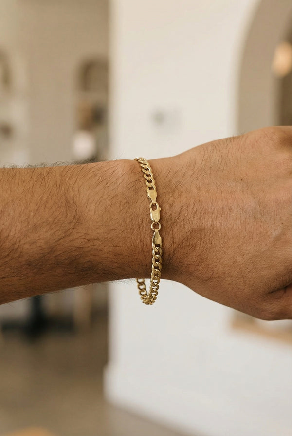 Pulsera cubana de oro 14k 21 cm x 3mm Mod. 14219701