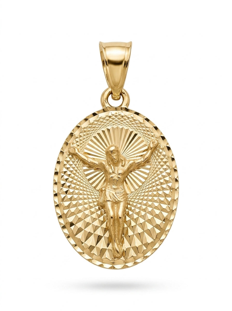 Medalla de oro 14k diseño de Jesucristo mod 5513 - 1.5 cm